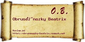 Obrusánszky Beatrix névjegykártya