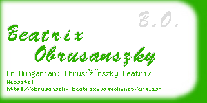 beatrix obrusanszky business card